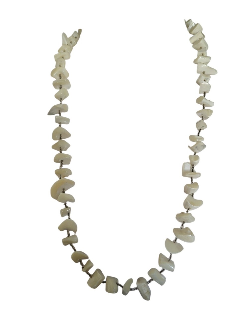Polished Stone Necklace White